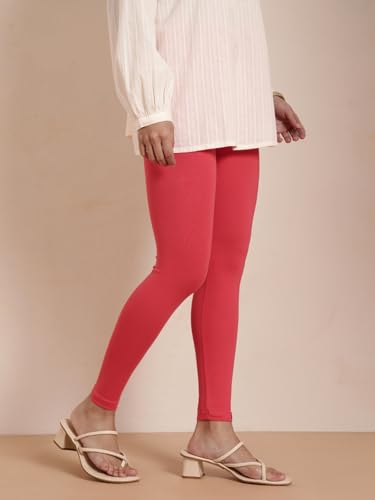 Image of TWIN BIRDS Super Stretchable Cotton Elasthane Fabric Ankle Length Leggings for Women