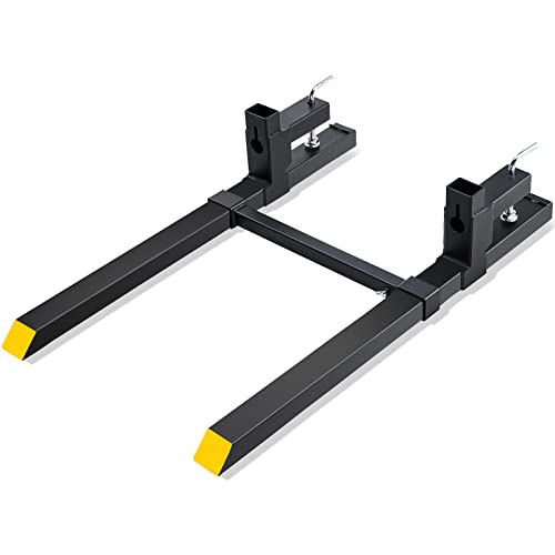 vevor forche per pallet lunghezza 109cm capacità carico max. 907 kg larghezza regolabile tra 495-915 mm, coppia di forche per movimentazione carico da benne trattori minipala escavatori in acciaio