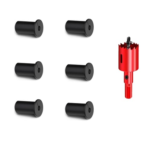 TuTuYa 6PCS 3/4 Inch Wall Grommets Black Cable Grommet for Starlink Wall Cable, Silicone Cable Wall Pass, Anti-Slip Wall Grommets for Starlink Cables, with 1PC 3/4 Inch Hole Saw
