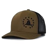 Rattlesnake 1776 Betsy Ross 2A Coyote/Black hat Cap Trucker Mesh Snapback