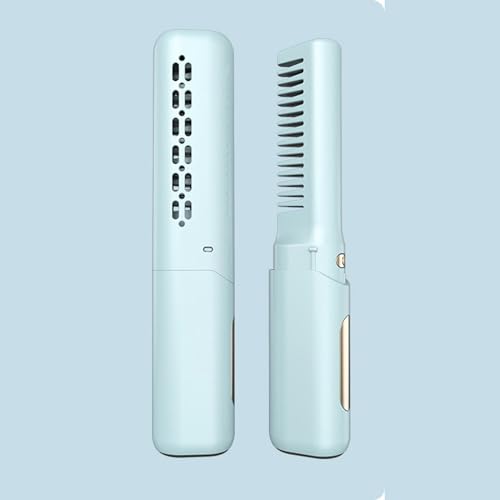 Cepillo Alisador de Pelo Portátil con Carga USB Azul miniatura 2
