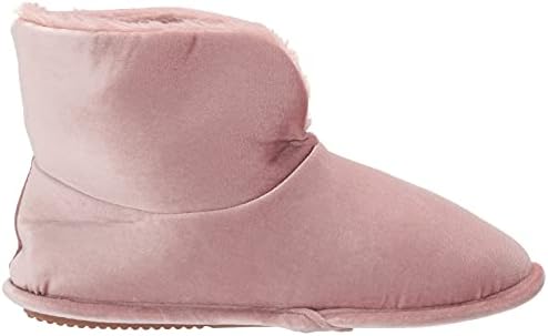 Dearfoams Women's Sara Velour Bootie Slipper, Shiny Pale Mauve, Small | Image 5