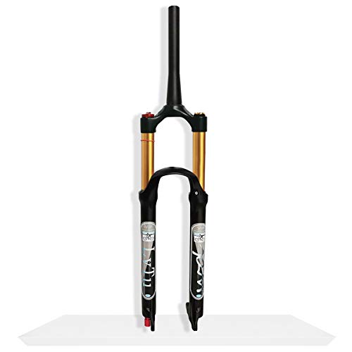 LvTu 26/27,5/29 Zoll Magnesiumlegierung Mountainbike Luft Vorderrad Gabel, Federweg 140mm Luftdruck Stoßdämpfer MTB Federgabel Fahrrad Zubehör Cover