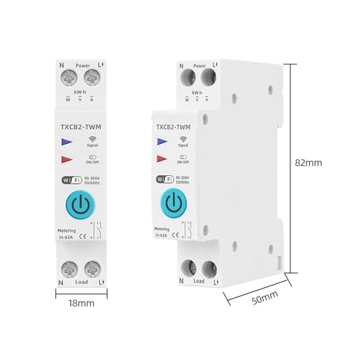 Compteur d'énergie kilowattheure et disjoncteur connecté 230VAC 32A