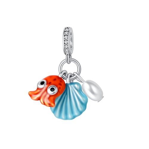 Simphman Summer Ocean Charms Dangles Octopus Shell for Bracelets and Necklace Jewelry Gift for Women Family and Friends
