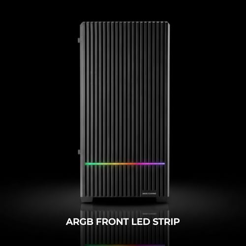 Mars Gaming MC-Quantum, Gabinete para PC Gaming ATX, Frente de malla con tiras LED ARGB, Vidrio templado lateral completo, 4 ventiladores FDB de 120 mm, soporte para refrigeración líquida hasta 240 mm, USB-C, Negro miniatura 7