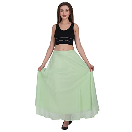 Image of Skirt for Women Designer and Full Flared Georgette Plain