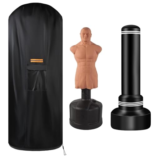 Free Standing Punch Bag Cover 420D Oxford Waterproof Outdoor Full Protector Protective Cover for Boxing Bag with Stand Punching Dummy 70 H x 28 D (70 H x 28 D)