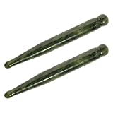 GANAZONO 2 Stück Natürlicher Jade Massage Stift Augen Akupunktur Pen mit Gua Sha Funktion Gesichts und Augenmassagegerät zur Blutzirkulation und Entspannung