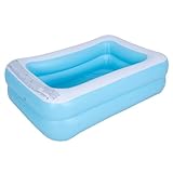 Outravler Inflatable Kiddie Swimming Pool,Outdoor Blow Up Rectangular Pool for Kids and Toddler (43'x34.5'x13')
