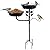 32.7 Inch Metal Bird Bath for Outside, Double Bowls Bird Baths for Outdoors, Freestanding Birdbaths for Outdoors Garden Decor, Bird Feeders Stand for Outdoors with Metal Stake,Garden Decor for Outside