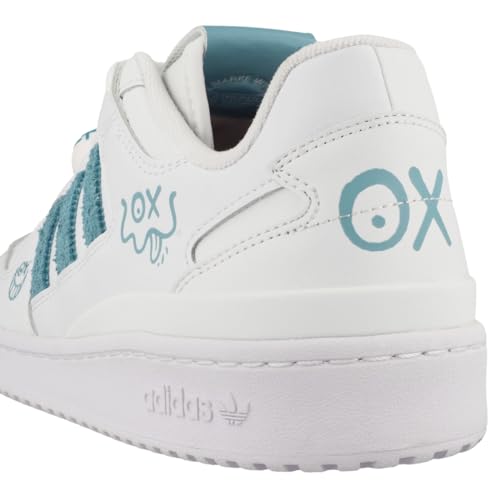 Image of adidas Originals Men Leather Forum Low CL Basketball Shoes, FTWWHT /FTWWHT /FTWWHT, UK-5.5