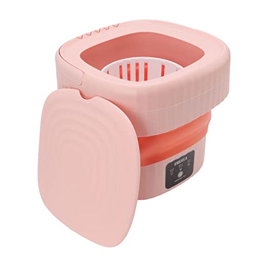 TOPINCN Portable Washing Machine Folding Bucket Washing Machine Mini Foldable Washing Machine for Socks Underwear Travelling 100-240V 6L(US Plug-Pink)