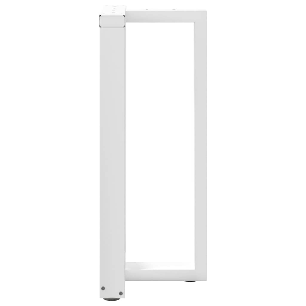 Gambe per tavolo da bar a T, in acciaio verniciato a polvere, bianco, 50 x 35 x (90-91), 2 pezzi, con piedini di livellamento regolabili, struttura stabile per tavolo alto, tavolo da pranzo