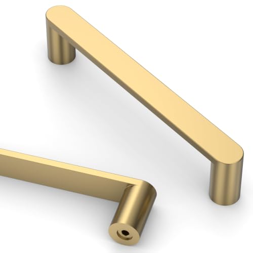 Image of Asidrama 5 Pack 5 Inch(128mm) Champagne Bronze Cabinet Pulls Heavy-Duty Solid Kitchen Cabinet Handles Champagne Gold Drawer Hardware for Bathrooms Cabinets