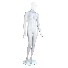 Econoco EVE-5H-OV Female Mannequin, Oval Head, Arms by Side, Right Leg Slightly Forward, True White