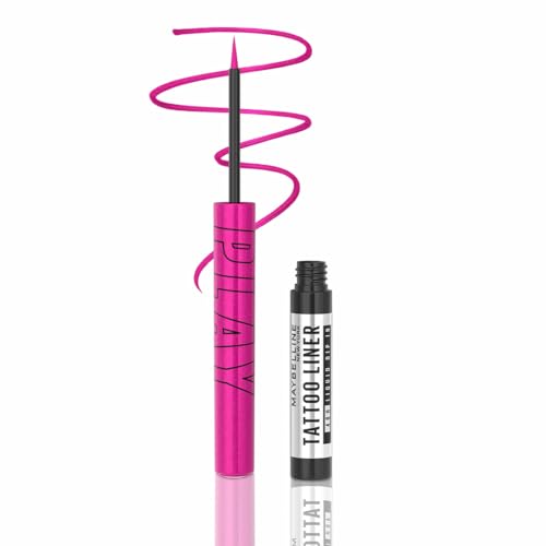 Image of Maybelline Tattoo Play Pink Longwear Liquid Eyeliner, Metallic Finish | Longwear Waterproof Eyeliner