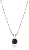 Amazon Collection 925 Sterling Silver 6mm Cushion Cut December Birthstone Onyx Solitaire Pendant...