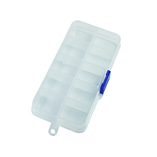 Image of Plastic Grid Storage Box, 10 Large Grids Clear Plastic Jewelry Box, Small Accessories Multipurpose Organizer for earrings, tackle, string, (10 Grids - Clear)