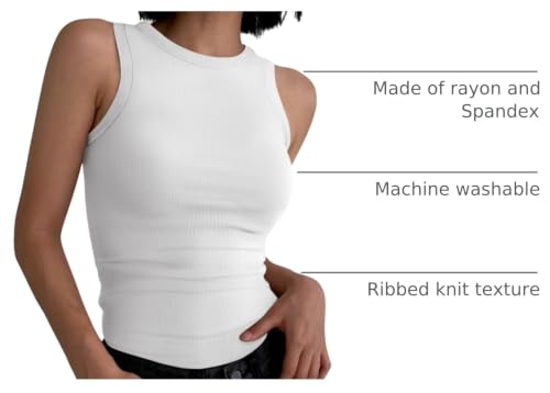 Image of ANRABESS Womens Sleeveless High Neck Tank Tops Fashion Summer Casual Basic Slim Fit Ribbed Racerback Top Shirt Clothes