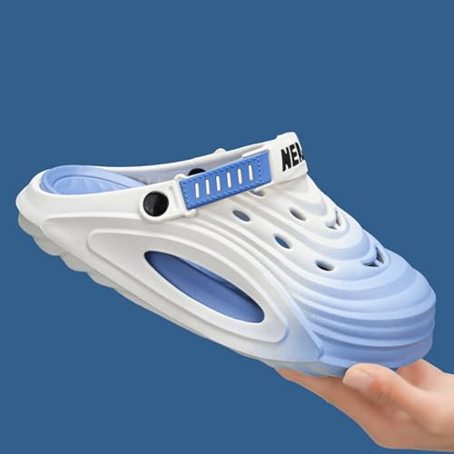 Men's Gradient Beach Sandals - Lightweight Sporty Slip-On with Adjustable Strap Gifts(Blue,6/6.5)3