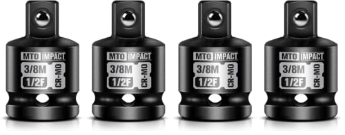 Image of MTO 2-Piece 1 /2 inch Female to 3 /8 inch Male Impact Socket Adapter Set, 1 /2 inch Drive Impact Driver Conversions for Impact Wrench, Chrome Molybdenum Alloy Steel (Pack of 2)