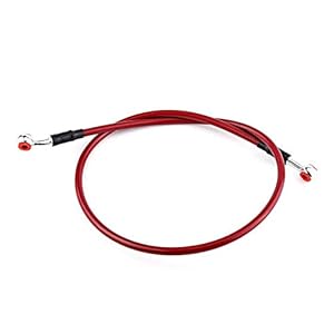 Conduite de tuyau d’huile de frein, Akozon tube de tuyau de carburant de moto/tuyau de frein de moto universelle de 45 / 90cm en acier inoxydable tressé(90CM -rouge)