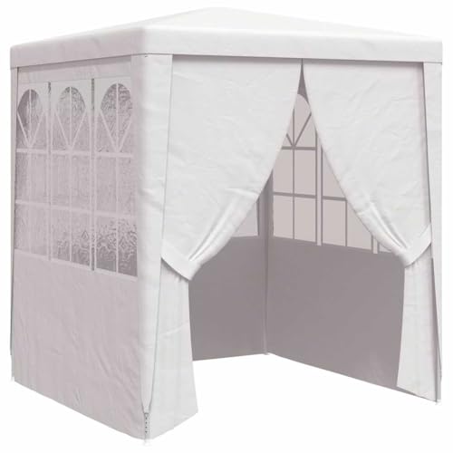 vidaXL Profi Partyzelt mit Seitenwänden UV-beständig Wasserbeständig Pavillon Festzelt Gartenzelt Bierzelt Gartenpavillon 2,5x2,5m Weiß 90g/m²