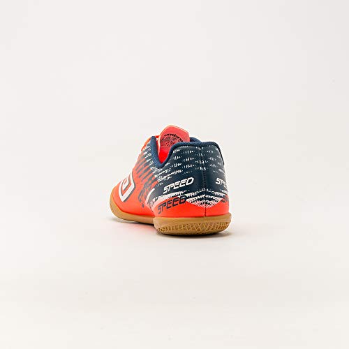 Chuteira Umbro Speed V Jr, Criança Unissex, Coral/Marinho/Branco, 30
