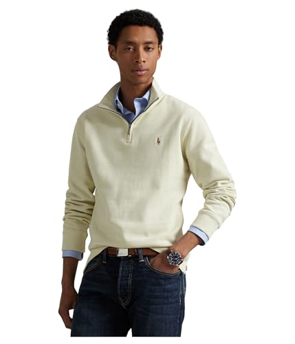 Polo Ralph Lauren Men's Estate-Rib Quarter Zip Pullover, Parchment