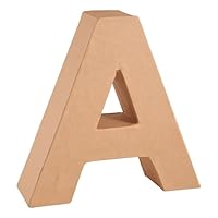 Glorex 6 2029 101 - Papp - Buchstabe A, Buchstabe aus brauner Pappe, ca. 17,5 X 5,5 cm groß, zum bemalen und bekleben, für Serviettentechnik und Décopatch, ideal als Dekoration