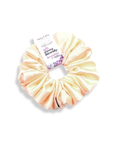 Image of Satin Scrunchies Hair Bands for Women | No-Damage Elastic Hair Ties for Ponytails & Buns | Fluffy & Stylish Rubber Bands | Extra Large Size | Pack of 5