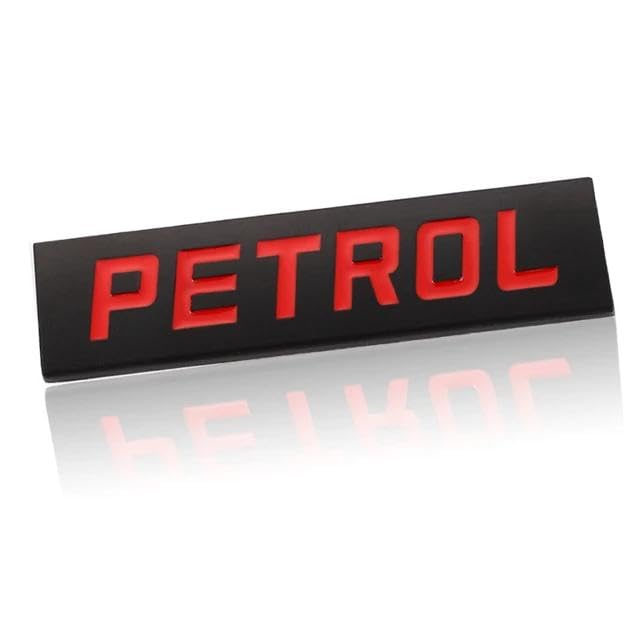 Image of AutoBizarre 3D Raised Petrol Metal Monogram Emblem Badge Sticker for All Cars & Bikes (Black Red)