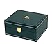 BoBoHome Caja de reloj de madera de piel auténtica verde resistente a los arañazos con forro de terciopelo para mujer Imagen de BoBoHome Caja de reloj de madera de piel auténtica verde resistente a los arañazos con forro de terciopelo para mujer