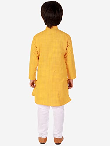 Boy's Indian Kurta Set | Kids Ethnic Wear | Cotton | Printed Line | Mandrain Coller (S-155)4