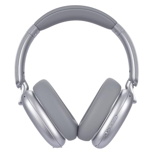 RORSOU C6 Active Noise Cancelling Headphones, Wireless Over Ear Bluetooth Headphones, 60H Playtime, Lightweight Folding Deep Bass Comfort Fit Ear Cups Headset with Mic for iPad/Travel/PC/Home Silver - Image 5