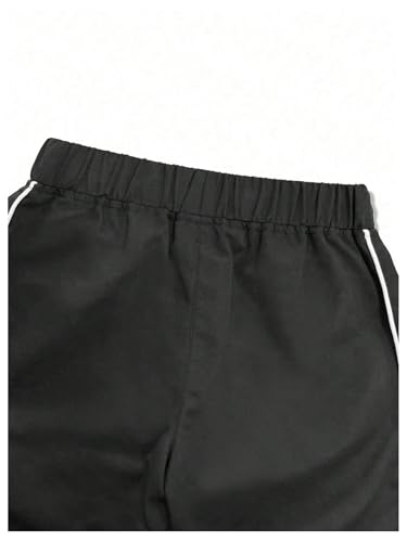 Girl's Straight Leg Sweatpants Striped Side Elastic Waist Baggy Sweatpants Y2k Jogger Track Pants4