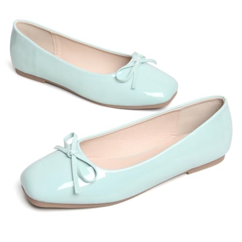 Image of Dear Time Women's Casual Foldable Ballet Flats Square Toe Ballerina Flats Shoes Comfortable