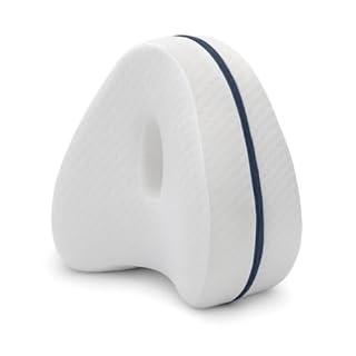 Cuscino per ginocchia in memory foam ortopedico, ideale per dormire sul fianco. Supporta gambe e anche, aiuta ad alleviare il mal di schiena e favorisce una postura corretta durante il sonno.