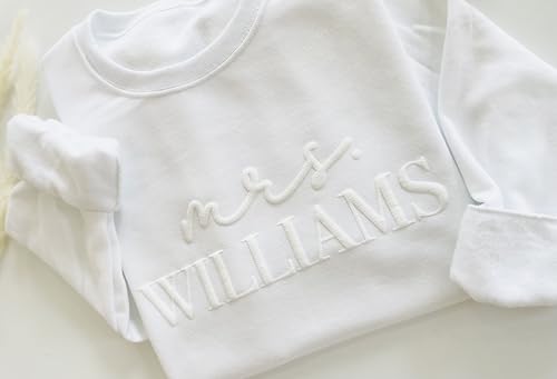 Up2ournecksinfabric - Mrs Sweatshirt - Custom Mrs Sweatshirt - Honeymoon Outfit - Wedding Gift - Bride Crewneck - Bridal Gift - Bachelorette Gift - Maid of Honor Gift3