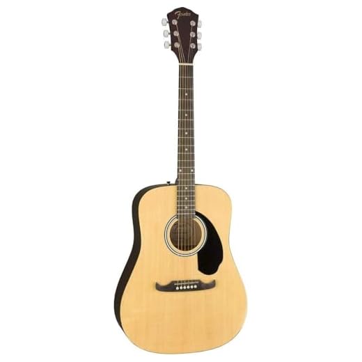 Fender FA-125 Dreadnought Guitarra Acústica, Diapasón de Nogal, Natural, con Estuche de Transporte