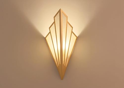 FLEPYHB Applique da Parete per Interni LED, Lampada da Parete LED, Applique da Parete Simplicity, Applique da Parete A Forma Di Ventaglio, Applique da Parete in Metallo Nero Dorato Non Dimmerabi