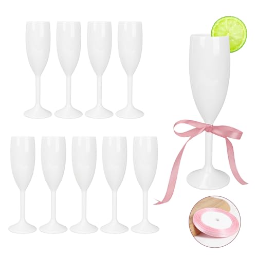 KUK White Champagne Flutes