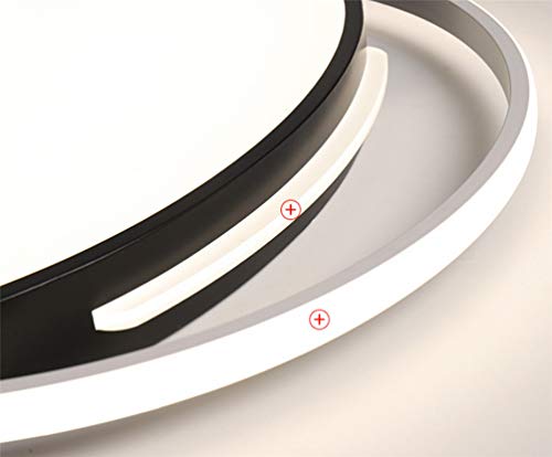 Plafonnier LED dimmable rond noir et blanc avec télécommande de 40cm