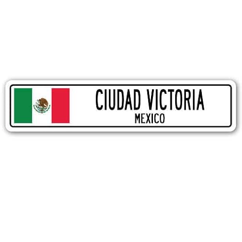 CIUDAD VICTORIA MEXICO Street Sign Mexican flag city country road wall gift
