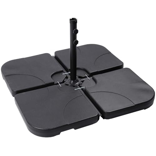 Taylor & Brown 4PCS Garden Water Parasol Stand, Weight Stand for Cantilever, Sun Umbrella - Heavy Duty Outdoor Parasol for Banana Hanging Parasol Fillable with 60L Water/80Kg Sand (Base - Square)