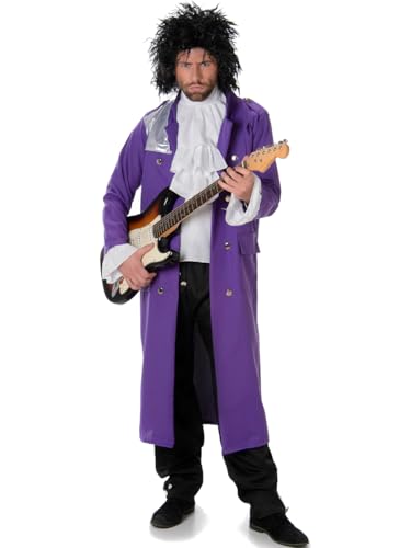 This Guy Costumes Men's Prince Pop Icon, Purple, Black/White, Small