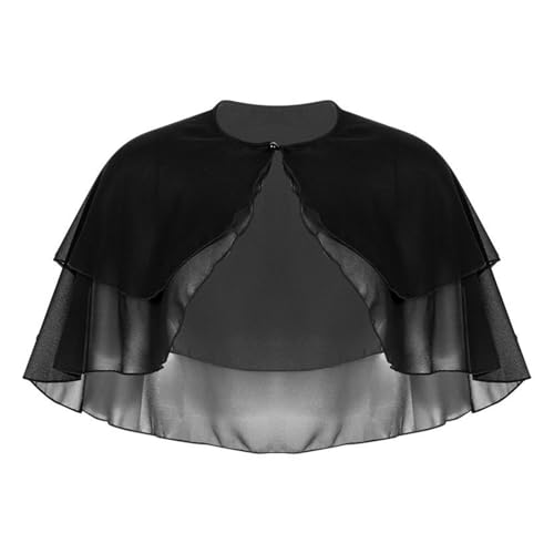 WWYYZAYC Chal de Novia de Gasa, Capa, Chaqueta, Bolero, Accesorios de Boda, Chal de Fiesta de Noche(Black)