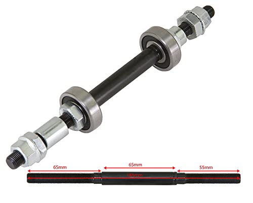 Lowrider Bike Hub Axle Set 3/8x185mm Sealed/Bearing Black.