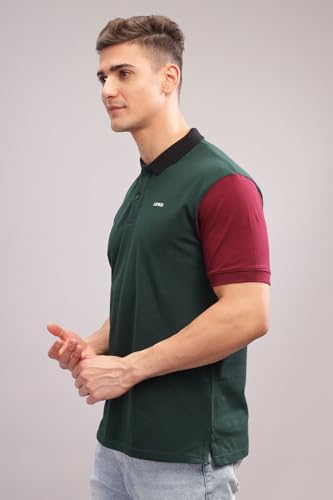 Image of ADRO Men's 100% Cotton Regular Fit Polo T-Shirt